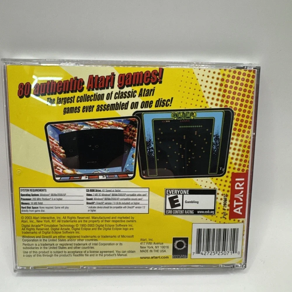 Vtg 2003 Atari 80 Classic Games in One PC CD ROM‎ Software Computer Video Games